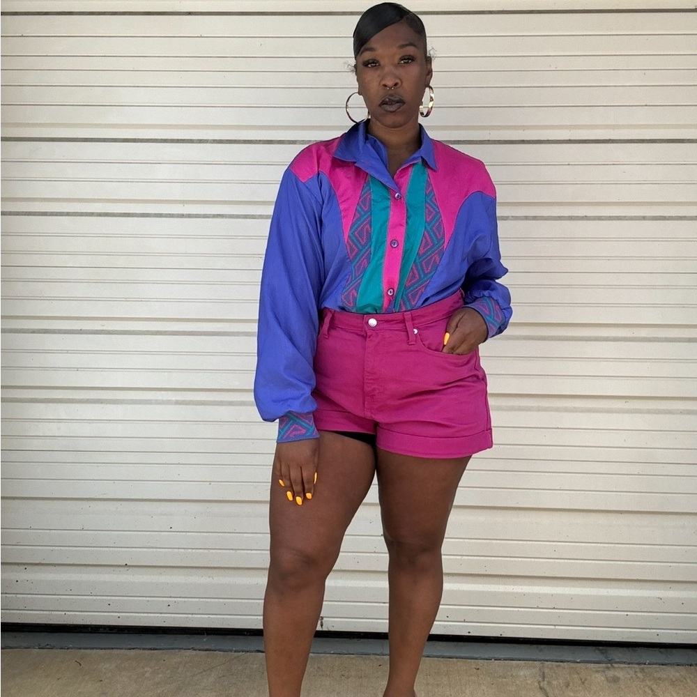 Vintage Lisa Deane Bomber Shirt Jacket.